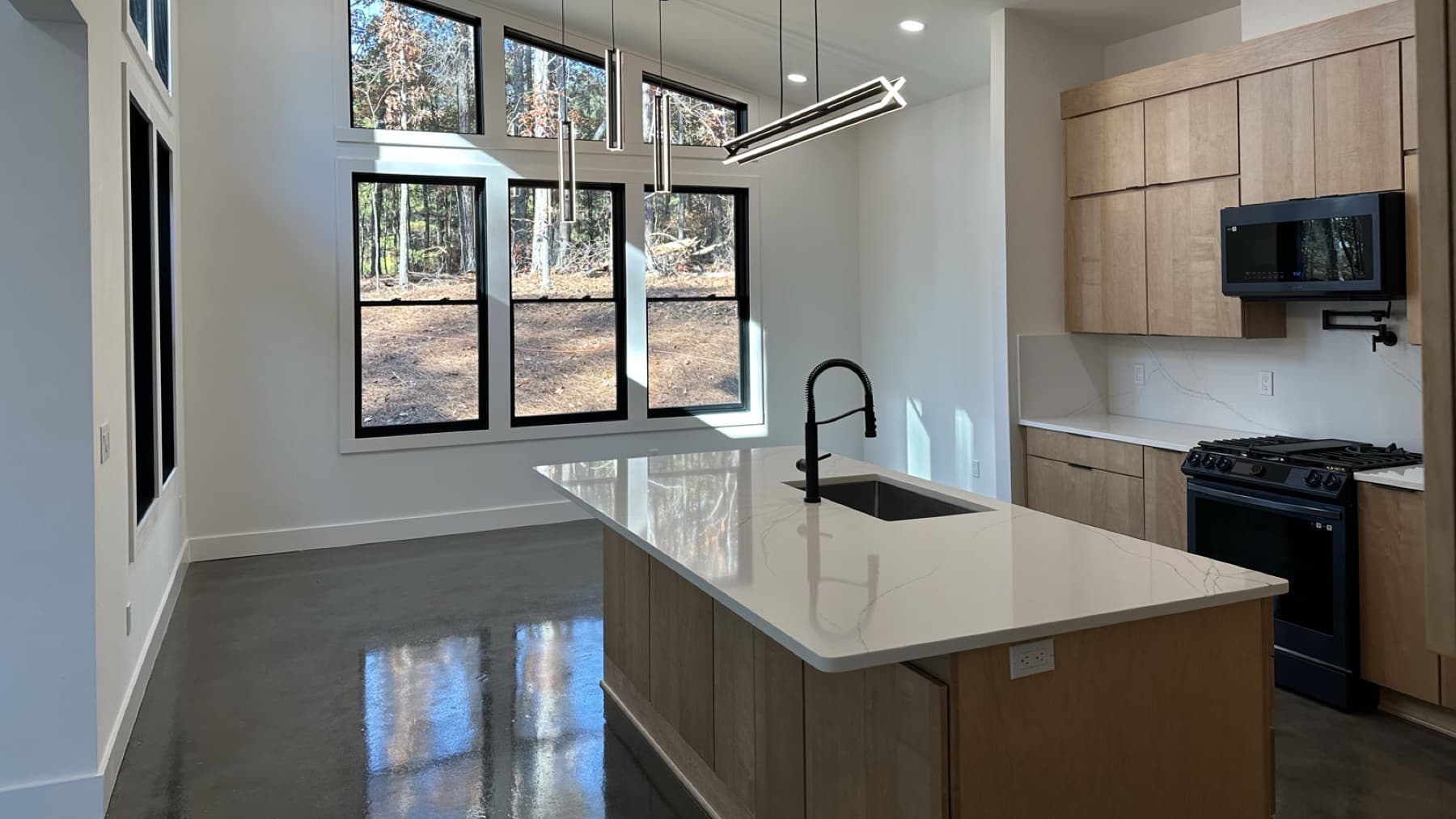Custom kitchen with oversized island