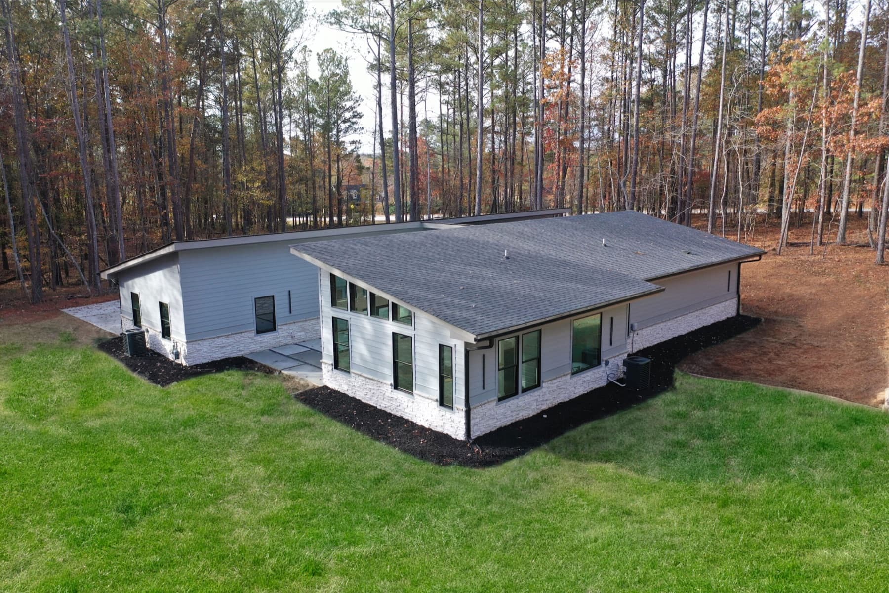 Aerial view of the Eason family custom home